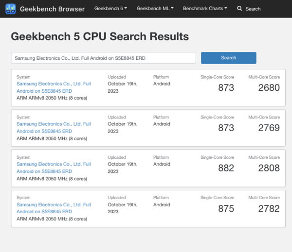 (Afbeeldingsbron: Geekbench)