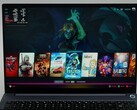 AIM MAX+ laptop met Bazzite met games als Spider-Man 2, The Witcher 3 en Hades in de launcher. (Afbeelding Bron: ETA PRIME op YouTube)