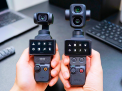 Osmo Pocket 3 (links) naast Osmo Pocket 4P (rechts).