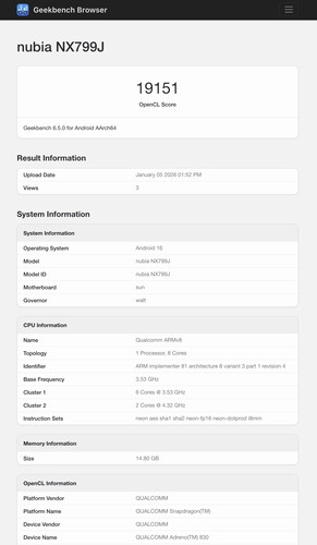 (Afbeeldingsbron: Geekbench)
