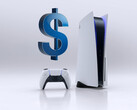 PS5-console afgebeeld onder dollarteken (Afbeelding bron: Sony PlayStation met bewerkingen)