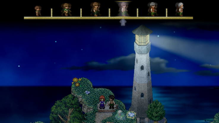 To the Moon heeft een vrij donkere en melancholische sfeer – passend bij het seizoen. (Afbeelding: Een screenshot van To the Moon.)