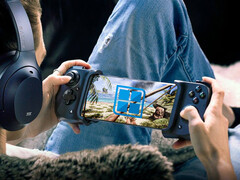 De ontwikkeling van Winlator is na een korte pauze hervat. Afgebeeld: een bewerkte foto van de Razer Kishi mobiele controller. (Afbeeldingsbron: Razer en Winlator)