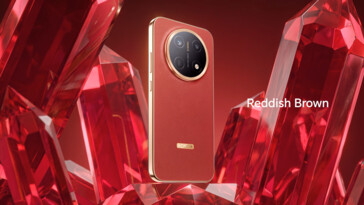 De Honor X9e Pro in roodbruin.