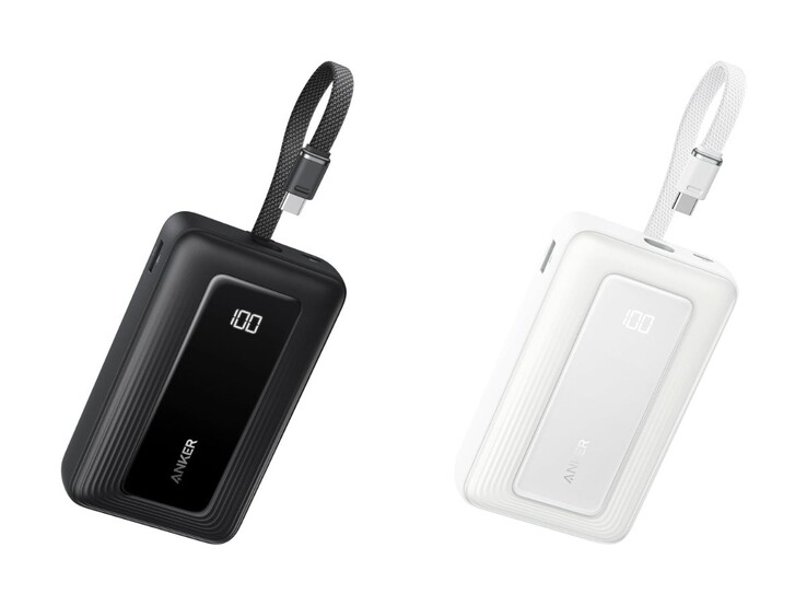 De zwarte (links) en witte (rechts) versies van de Anker Zolo Power Bank (20K, 45W). (Afbeelding bron: Anker)