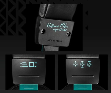 Miku ontwerpelementen zijn terug te vinden in de Audio-Technica Hatsune Miku ATH-M50xSTS-USB MIKU headset. (Afbeeldingsbron: Audio-Technica)