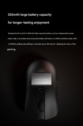 Beweerde levensduur van de batterij van Xiaomi Gaming Mouse 2 (machine vertaald)