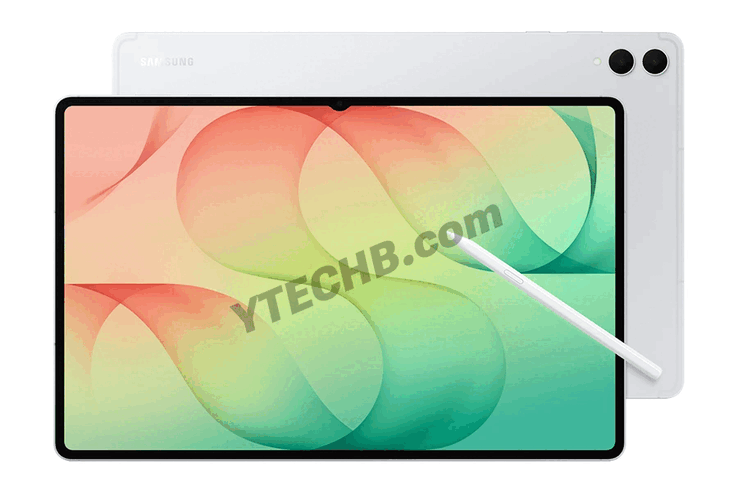 Uitgelekte afbeelding van de Galaxy Tab S12 Ultra in zilver