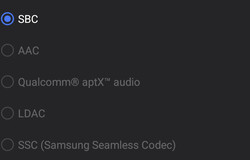 Beschikbare Bluetooth-audiocodecs