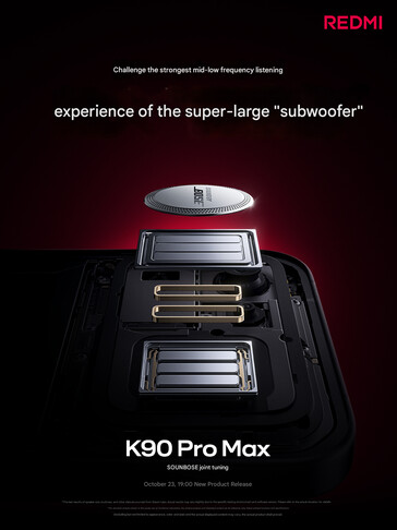 De onafhankelijke woofer van de Redmi K90 Pro Max (Afbeelding bron: Xiaomi - machine vertaald)