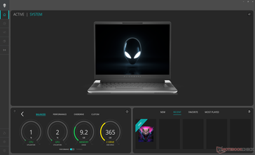 Beginscherm Alienware Command Center