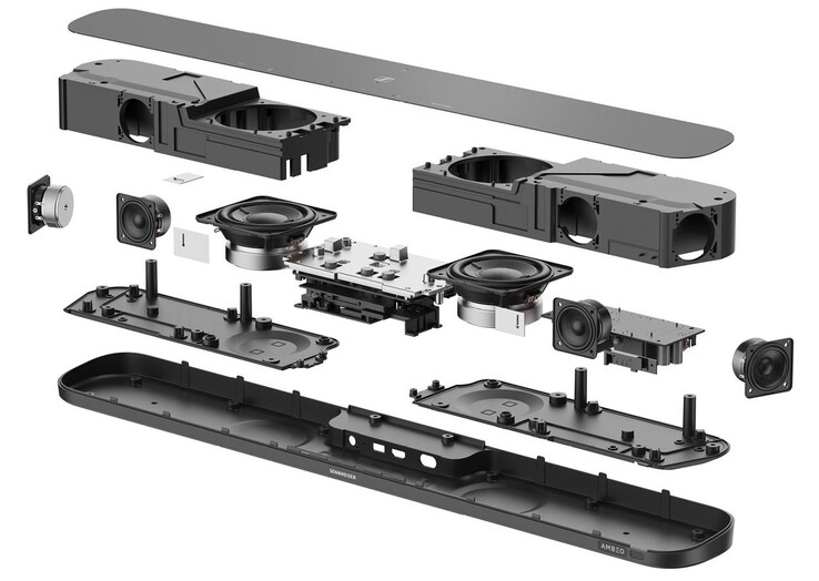 De Ambeo Mini bevat vier full-range drivers en twee subwoofers (Afbeelding Bron: Sennheiser via DigitalTrends)