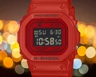 Casio's nieuwe rode lantaarn G-Shock zou een soortgelijk ontwerp kunnen hebben als de DW-5600RRB-4 (hierboven)