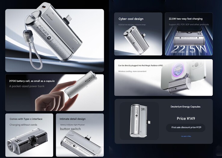 Belangrijkste kenmerken van de powerbank (Afbeelding bron: RedMagic - machine vertaald)