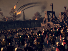 Een afbeelding waarop een belegering en onagers te zien zijn in Total War: Attila.