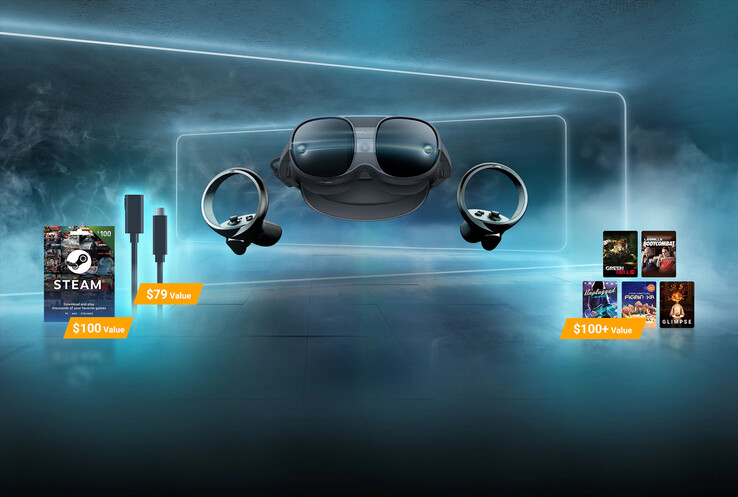 Vive presenteert zijn nieuwe XR Elite PC VR Bundle. (Bron: HTC)
