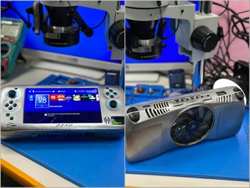 Het startscherm van de PS4 en de bovenkant van de handheld.