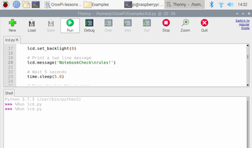 CrowPi bevat een Python IDE voor het coderen...