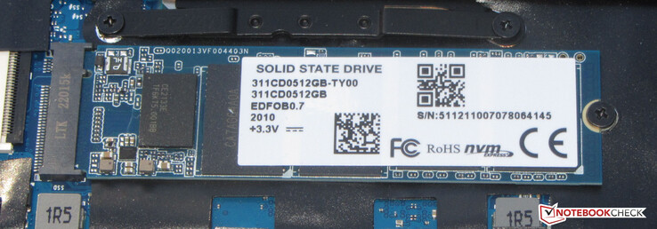 Een PCIe SSD dient als systeemschijf.