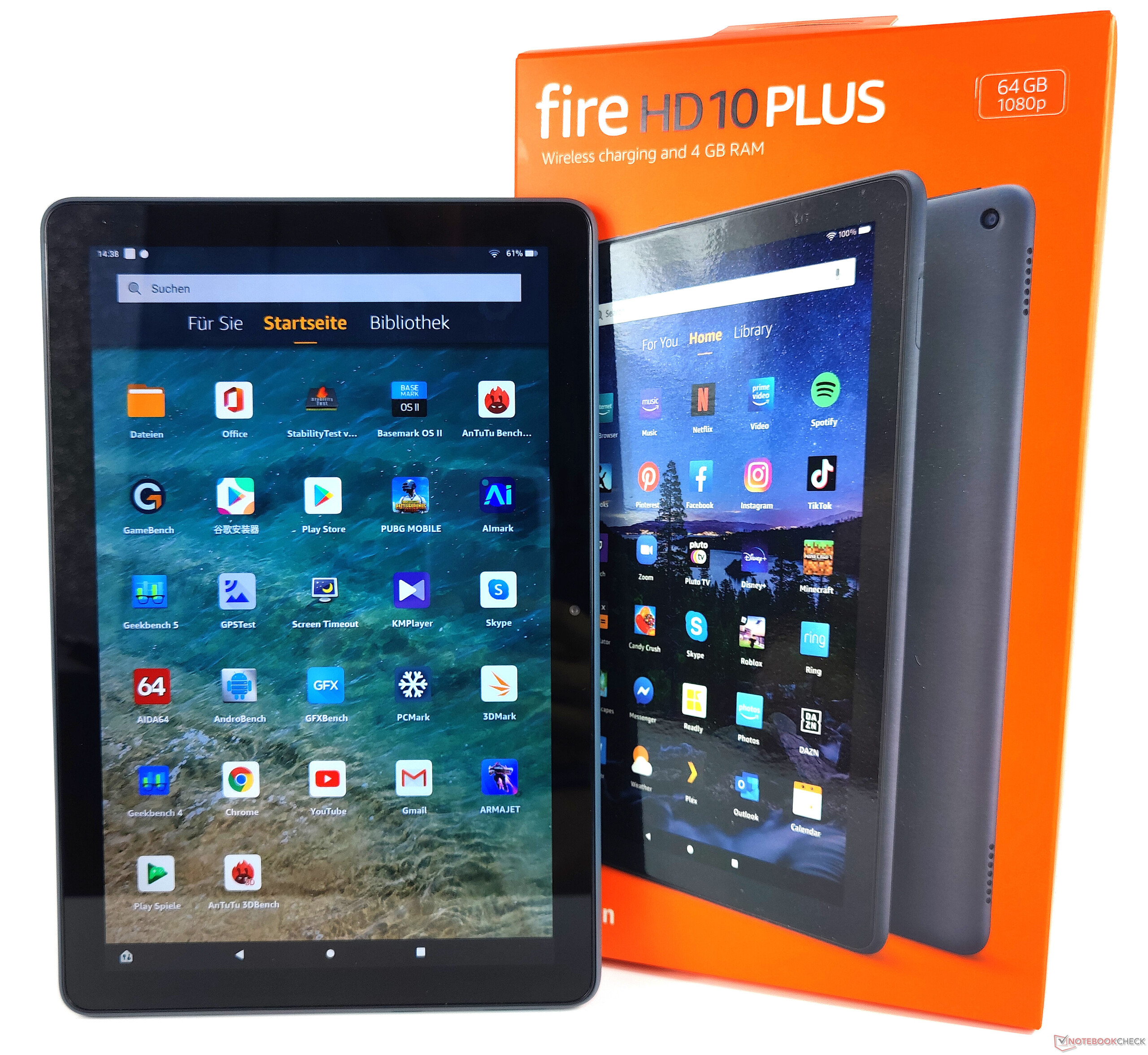 consumptie uitglijden Edele Amazon Fire HD 10 Plus (2021) Review - Goedkope "Android tablet" met Qi en  toetsenbord - Notebookcheck.nl