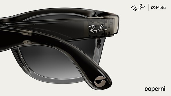 De Ray-Ban Meta x Coperni Limited Edition bril heeft een transparant zwart montuur. (Afbeeldingsbron: Meta)
