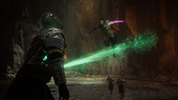 Een afbeelding die een gevecht toont in Echoes of the End: Enhanced Edition.