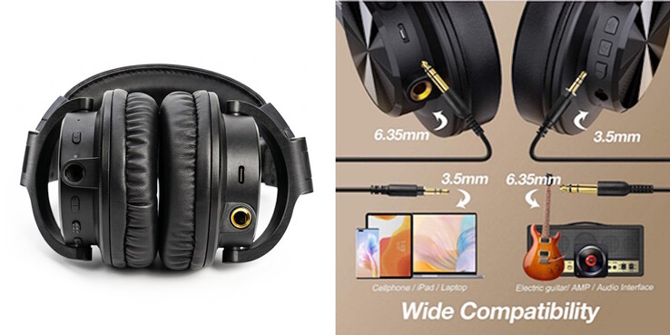 De OneOdio Fusion A70 Gen 2-hoofdtelefoon kan draadloos of via kabels worden aangesloten op audiobronnen.