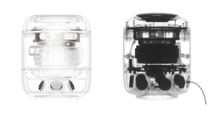 De HomePod 2 en HomePod, van links naar rechts. (Beeldbron: Apple - bewerkt)