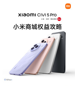 De Xiaomi Civi 5 Pro zal verkrijgbaar zijn in vier kleuren. (Afbeeldingsbron: Xiaomi)