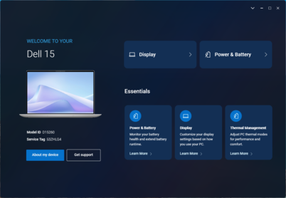 Dell Optimizer: Landingspagina