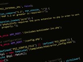 PHP-broncode op een donker scherm