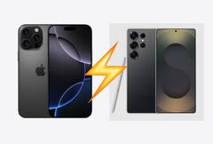 De Samsung Galaxy S25 Ultra gaf de iPhone 16 Pro Max het nakijken in de snelheidstest van PhoneBuff. (Afbeeldingsbron: Apple, Samsung, bewerkt)