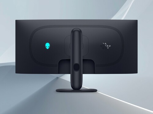 Afbeelding van de achterzijde van de Alienware AW3426DW 34-inch QD-OLED-monitor