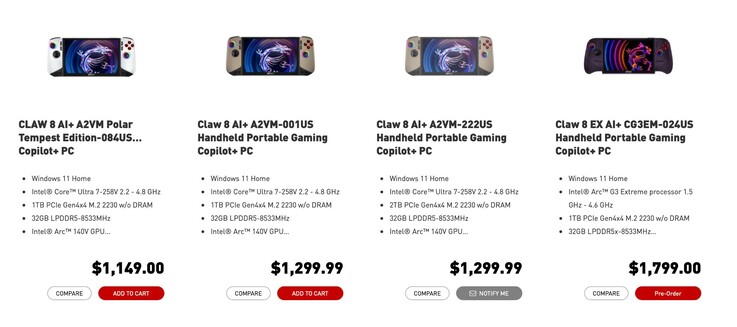 De MSI Claw 8 EX AI+ is aanzienlijk duurder dan eerdere modellen.