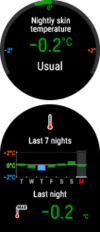 De functie Nachtelijke huidtemperatuurmeting. (Afbeeldingsbron: Polar)