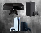 Xbox One, Xbox Series X, PS4 en PS5 consoles worden getoond (bron: Microsoft Gaming, Sony PlayStation met bewerkingen)