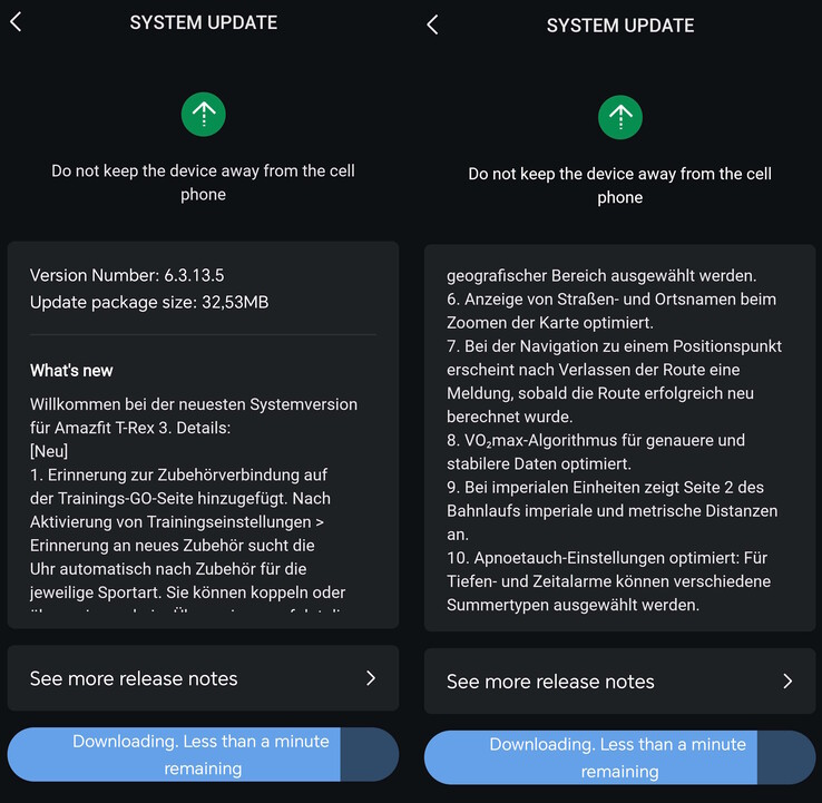 De update naar versie 6.3.13.5 introduceert tevens nieuwe functies