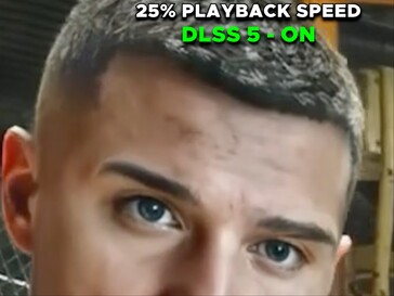 Een Starfield-personage met haar aan de zijkant van het hoofd met DLSS aan.