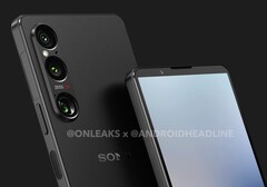 De Xperia 1 VI zou volgens de geruchten korter maar breder zijn dan de huidige Xperia 1 V. (Afbeeldingsbron: @OnLeaks &amp;amp; Android Headlines)