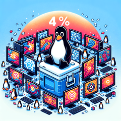 Als deze trend doorzet, zou de Linux-desktop in de toekomst de grens van 5% kunnen doorbreken (Afbeelding: gegenereerd met Dall-E 3).