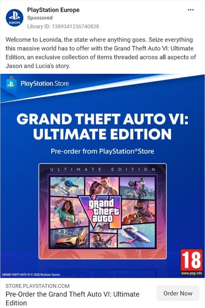 PlayStation Store-advertentie toont definitieve PEGI-classificatie van GTA 6 voor PS5