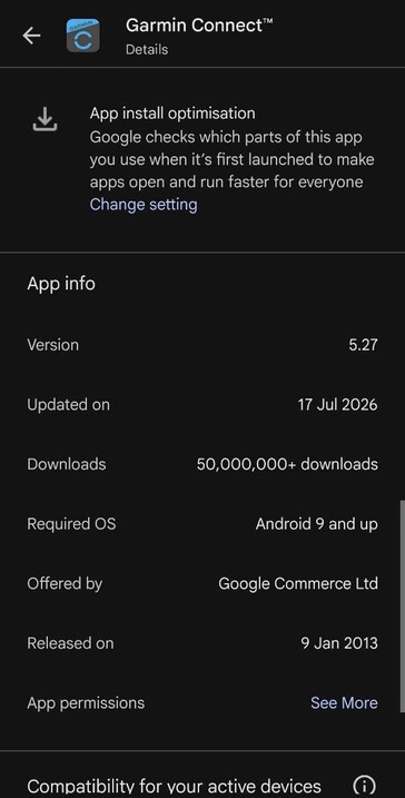 Garmin Connect 5.27 is op 17 juli uitgebracht