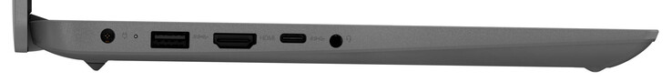 Linkerzijde: voedingspoort, USB 3.2 Gen 1 (USB-A), HDMI, USB 3.2 Gen 1 (USB-C), audio combo