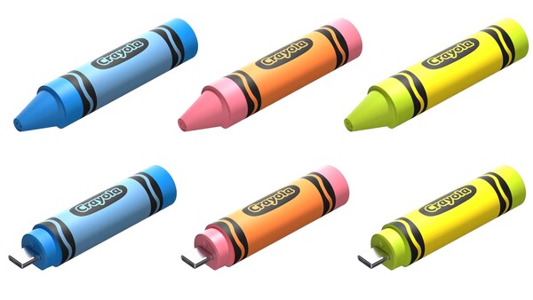 De SanDisk Crayola USB-C Flash Drive is verkrijgbaar in drie kleuren en drie capaciteiten. (Afbeeldingsbron: SanDisk)