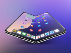 Onofficiële render van de iPhone Fold, waarvan wordt gezegd dat hij een display van Samsung zal gebruiken. (Afbeeldingsbron: 9to5Mac)