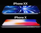 Vermeende iPhone XX/20 render (boven), iPhone X (onder).
