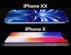 Vermeende iPhone XX/20 render (boven), iPhone X (onder).