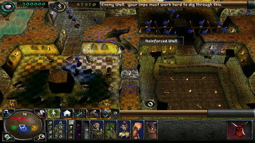 Afgebeeld: Een gameplay screenshot van Dungeon Keeper 2.