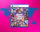 GTA 6 PS5-doos afgebeeld met wereldkaart