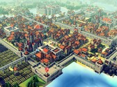 Een afbeelding waarop een stad en verschillende gebouwen in „Kingdoms and Castles“ te zien zijn.